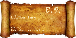 Bába Imre névjegykártya