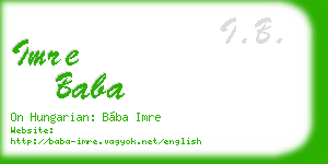 imre baba business card